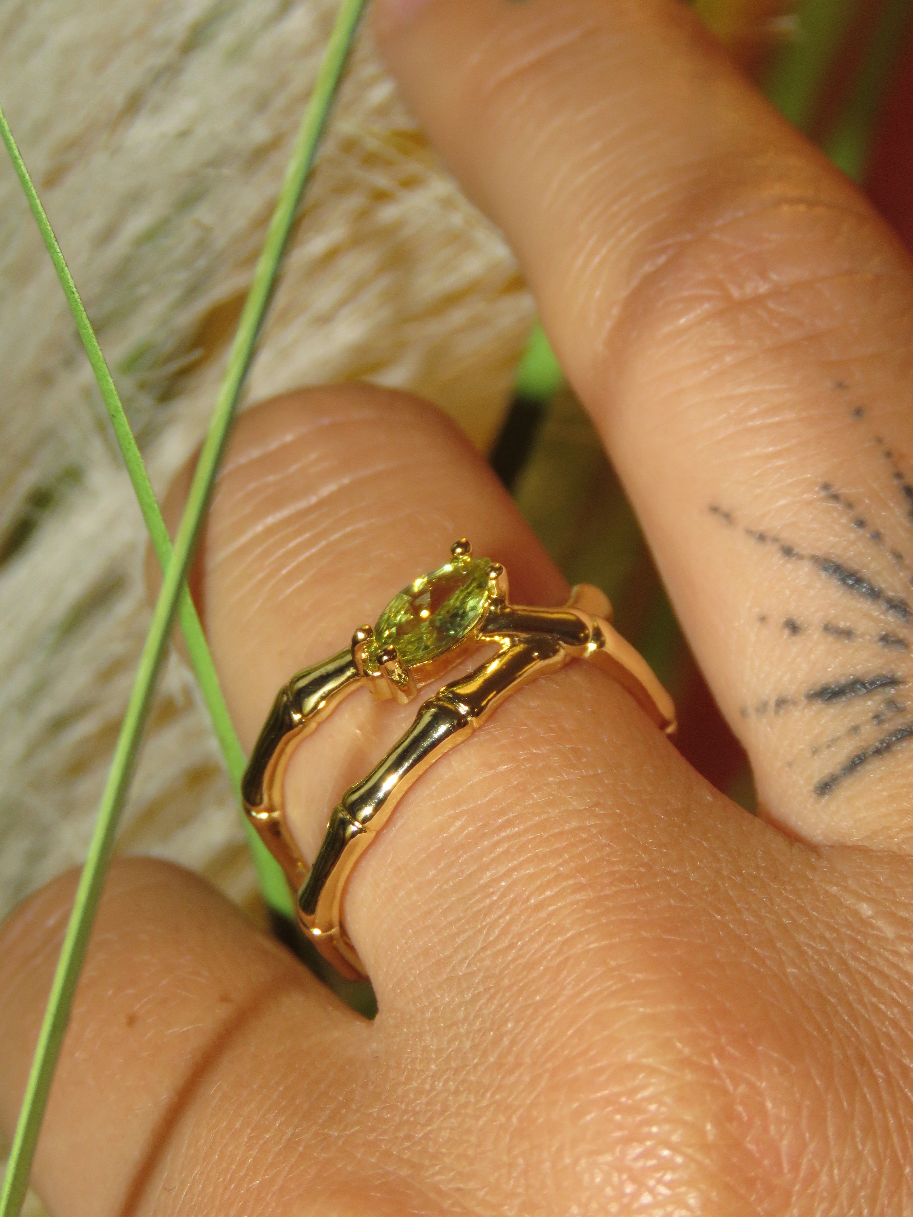 Bamboo Gem Ring