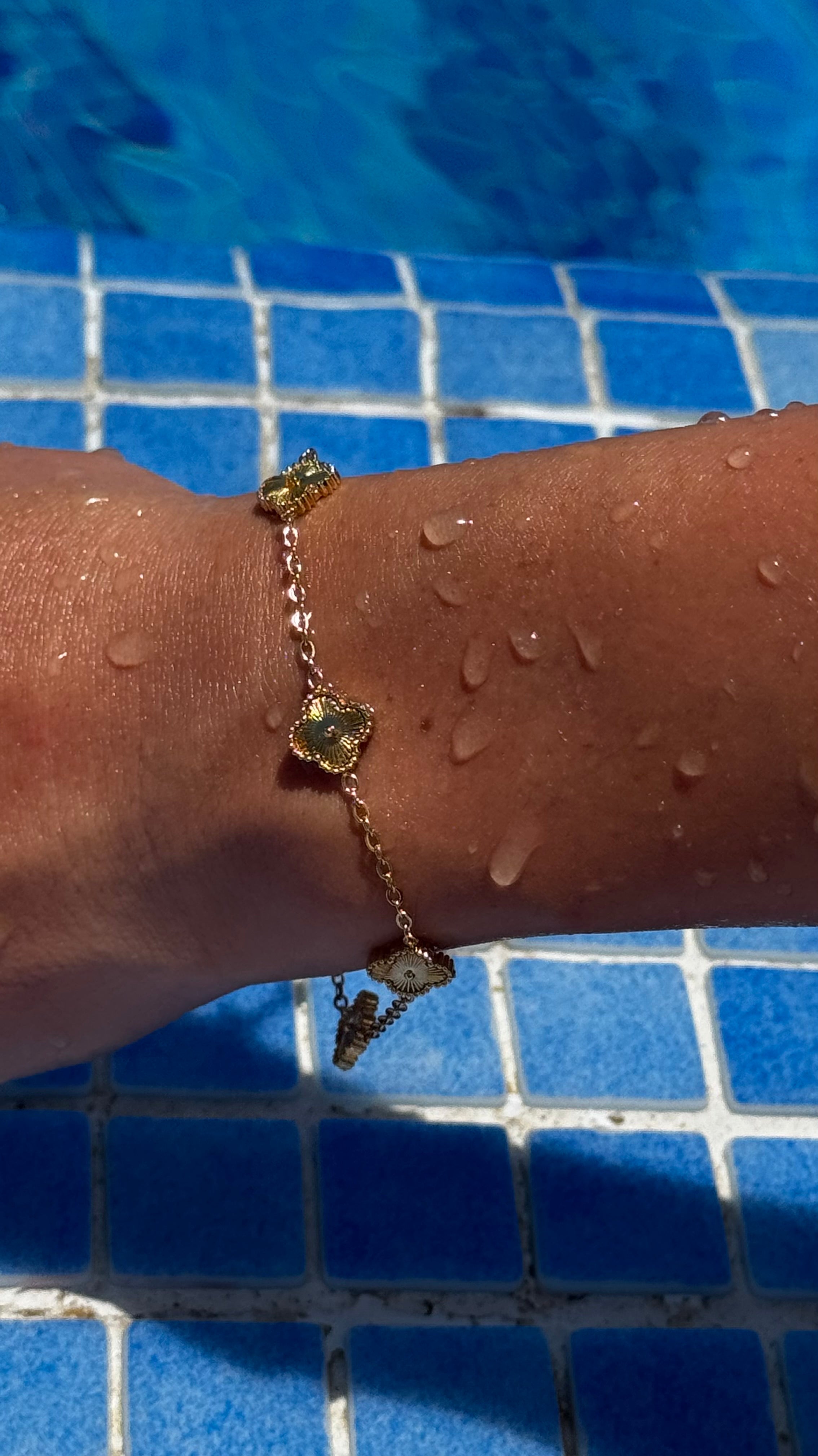 Gold Clover Charm Bracelet