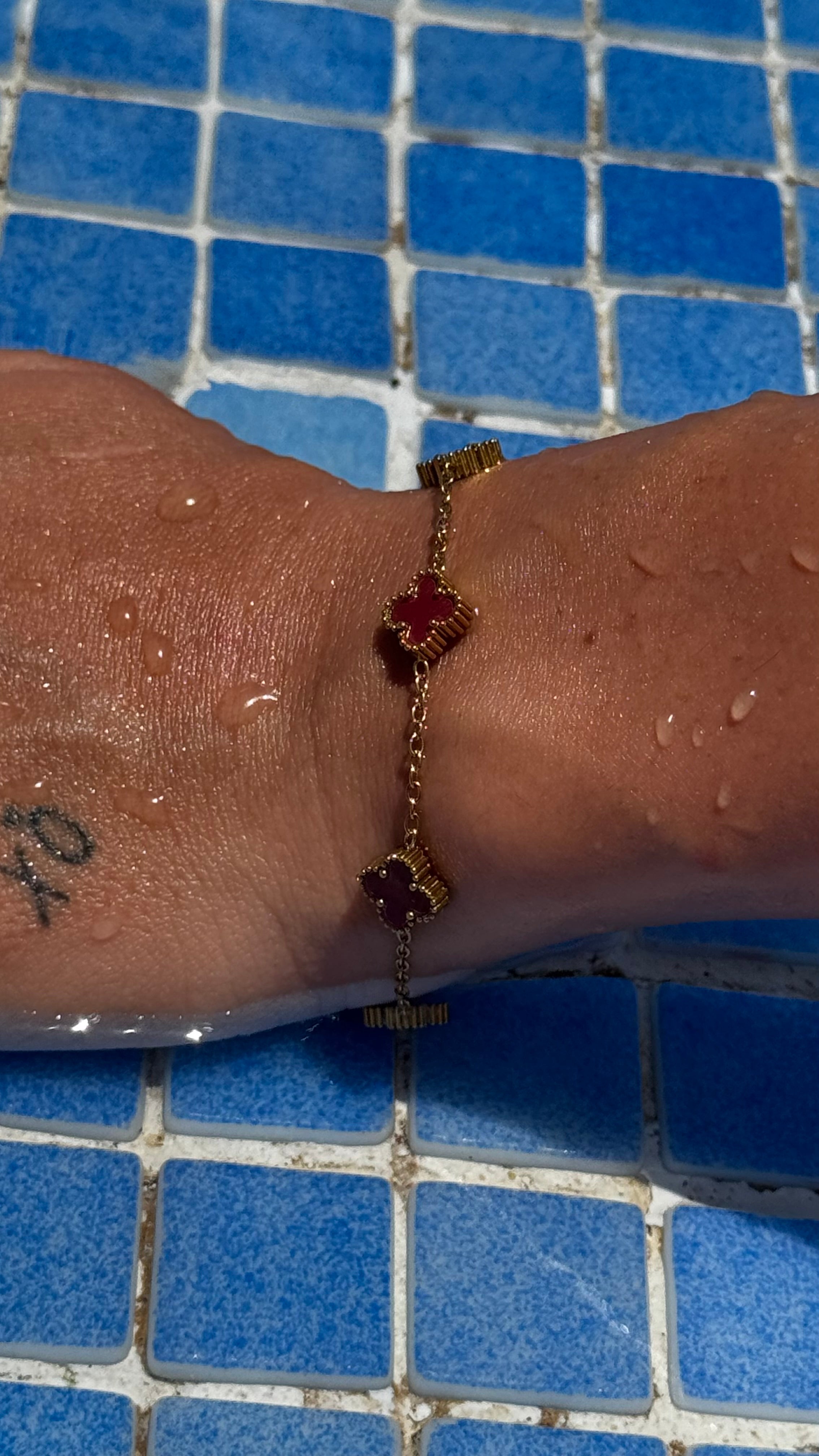 Red Mini Clover Bracelet