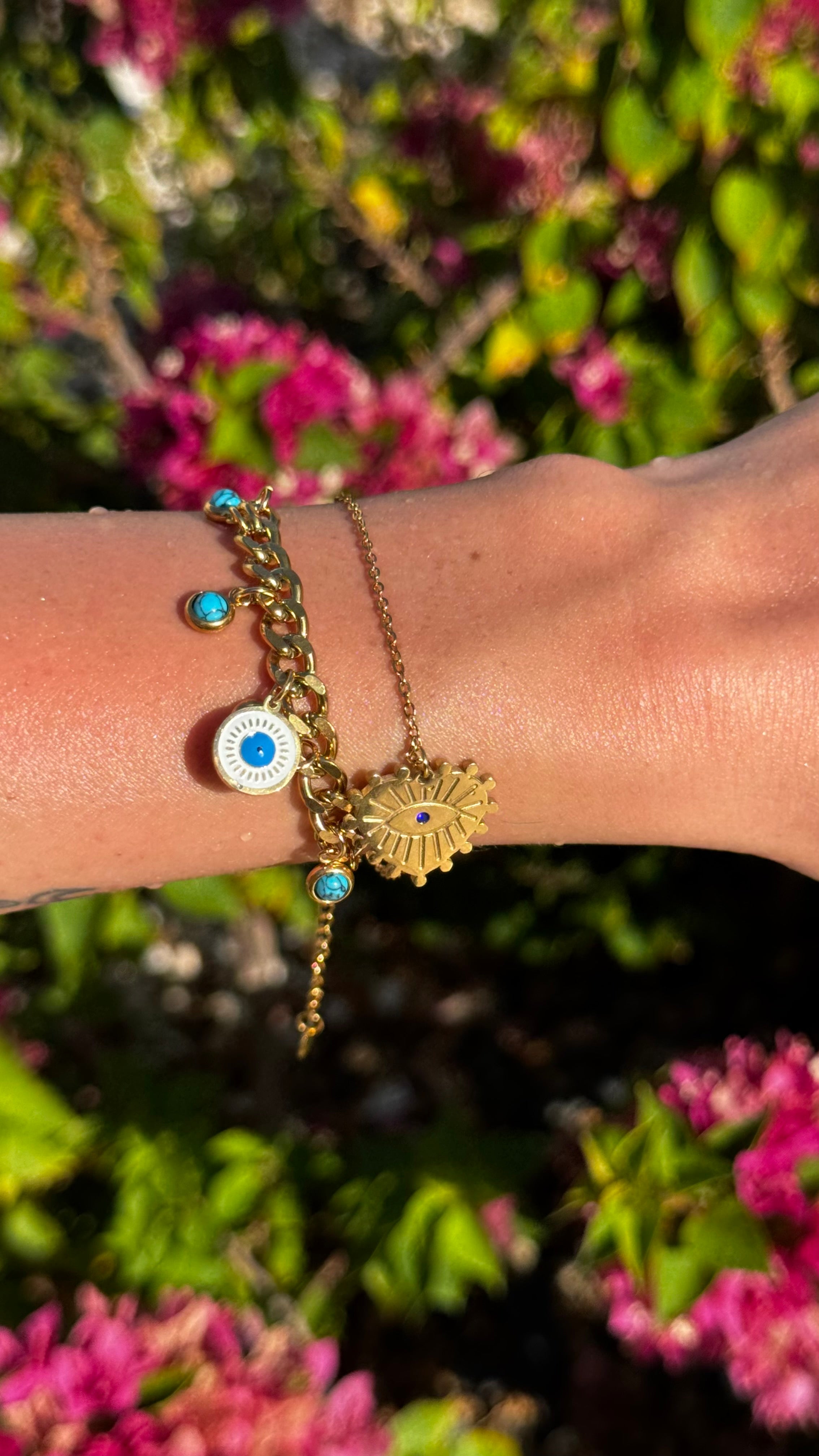 Blue Evil Eye Double Bracelet
