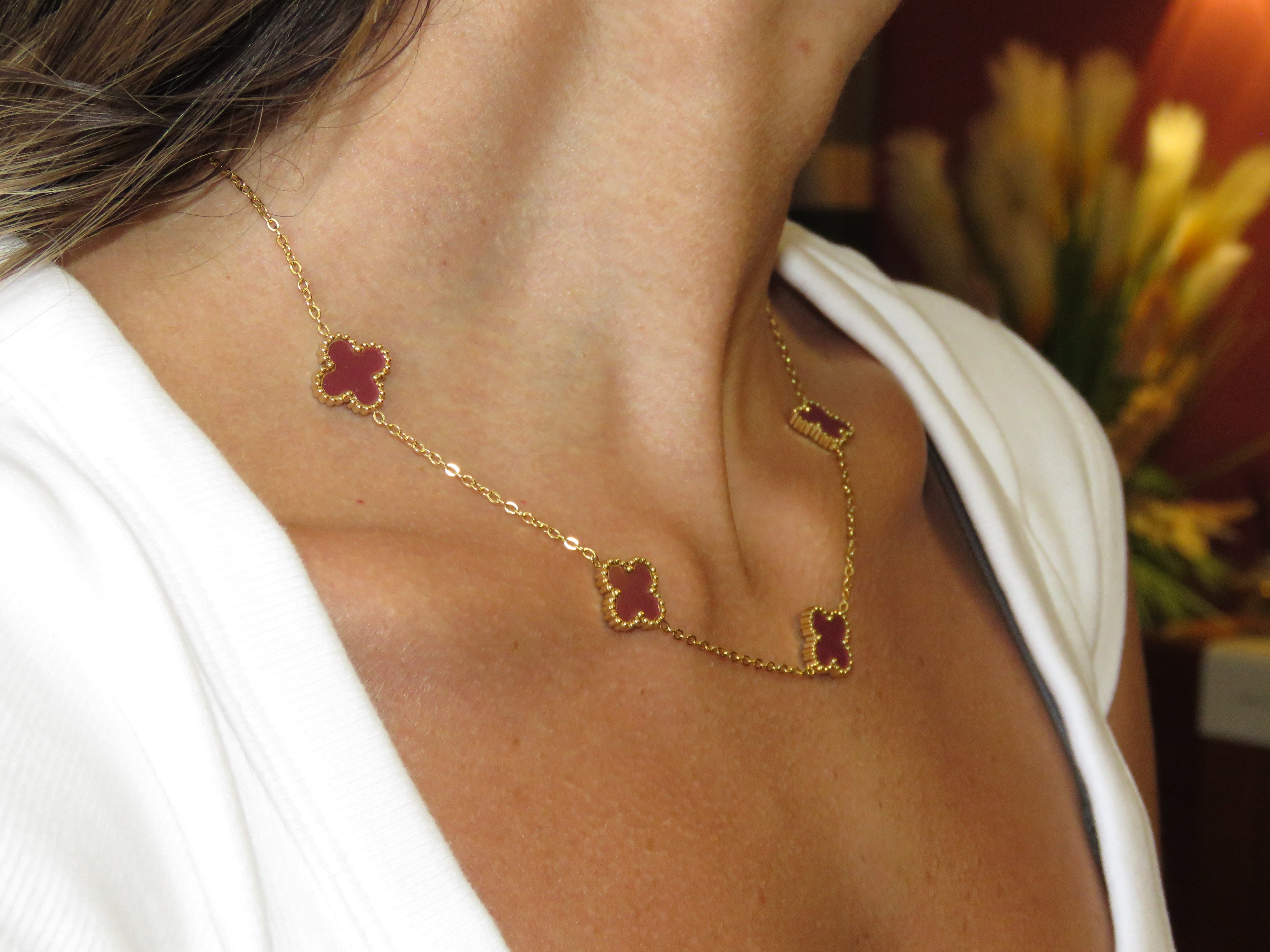 Scarlet Clover Necklace