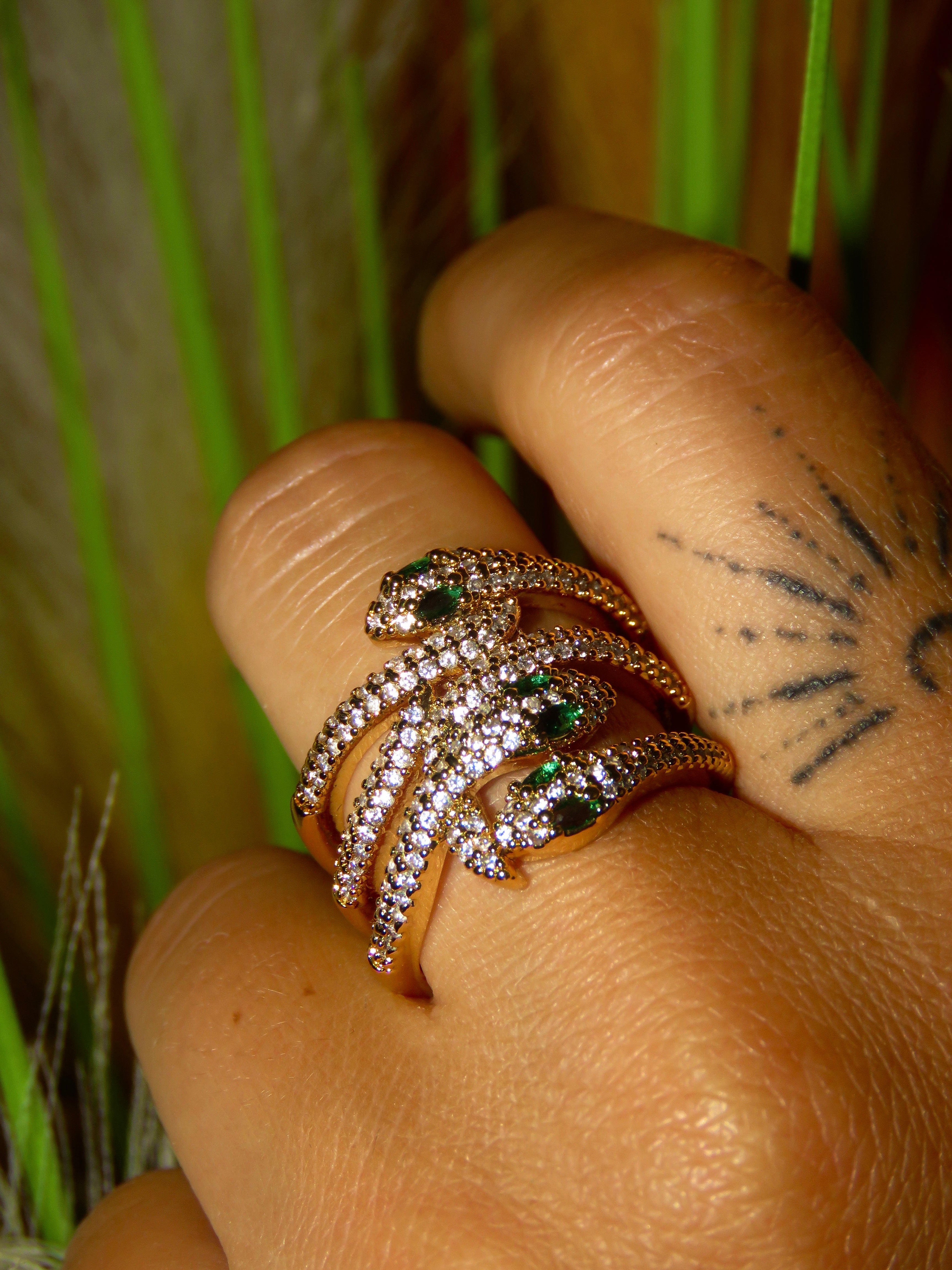 Emerald Serpent Ring