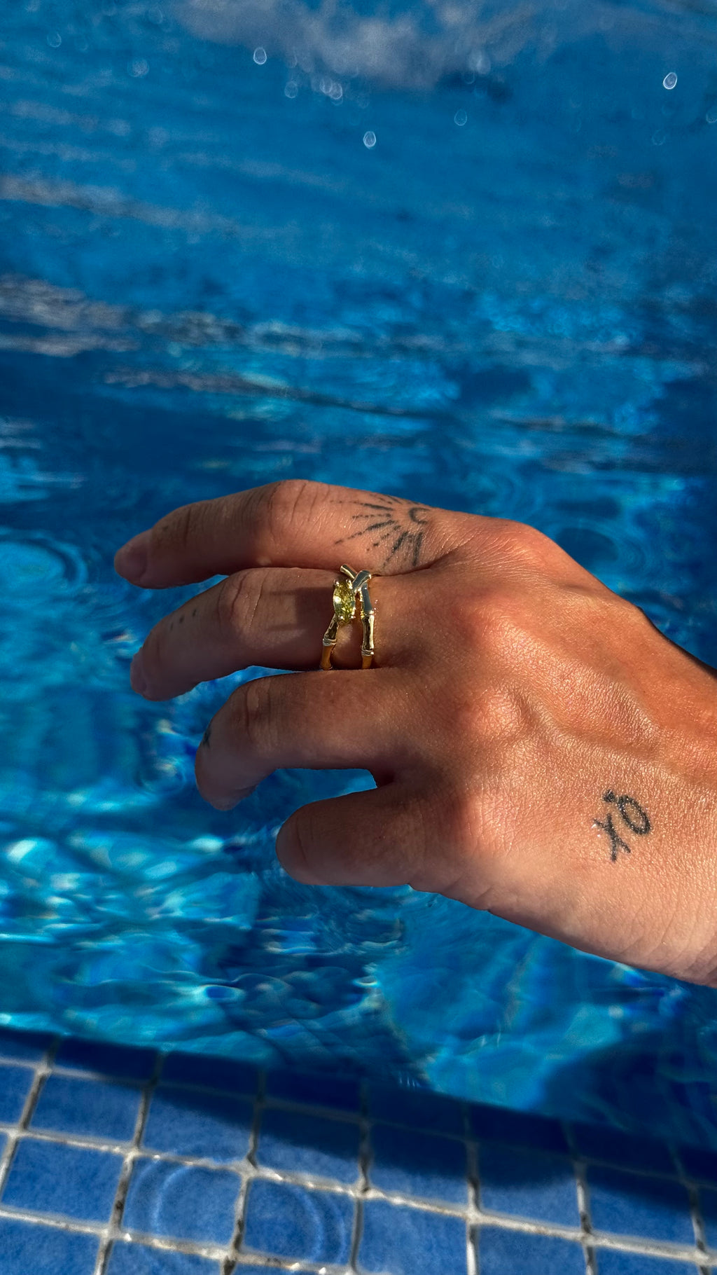Bamboo Gem Ring