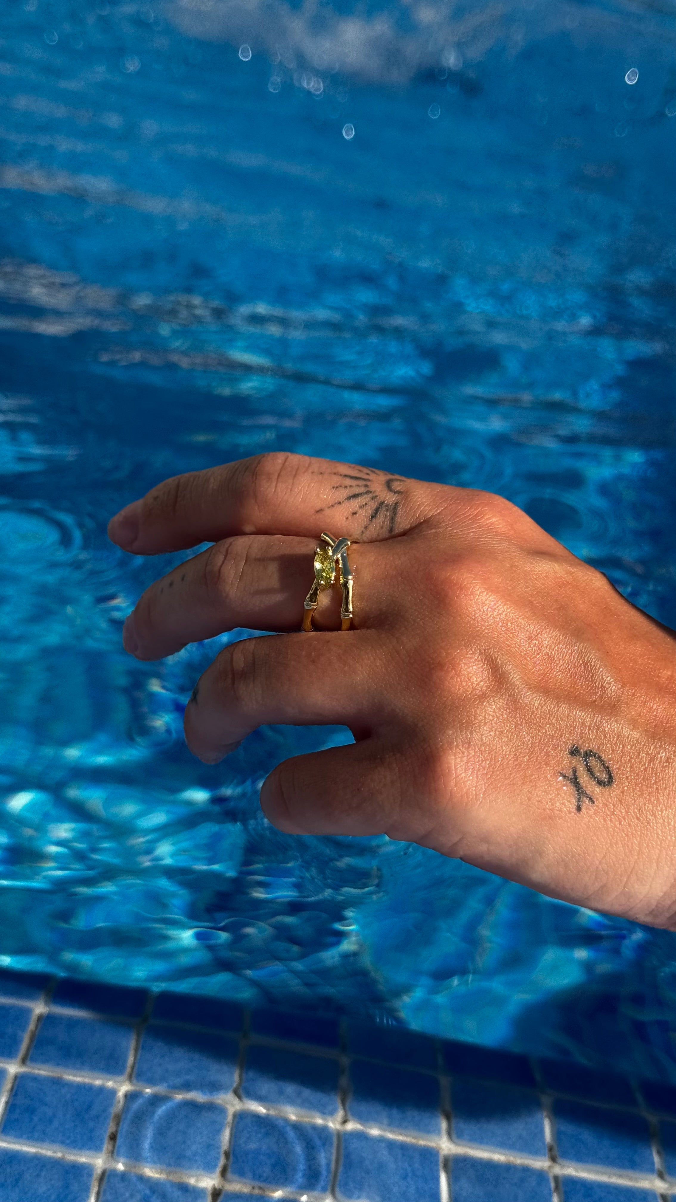 Bamboo Gem Ring