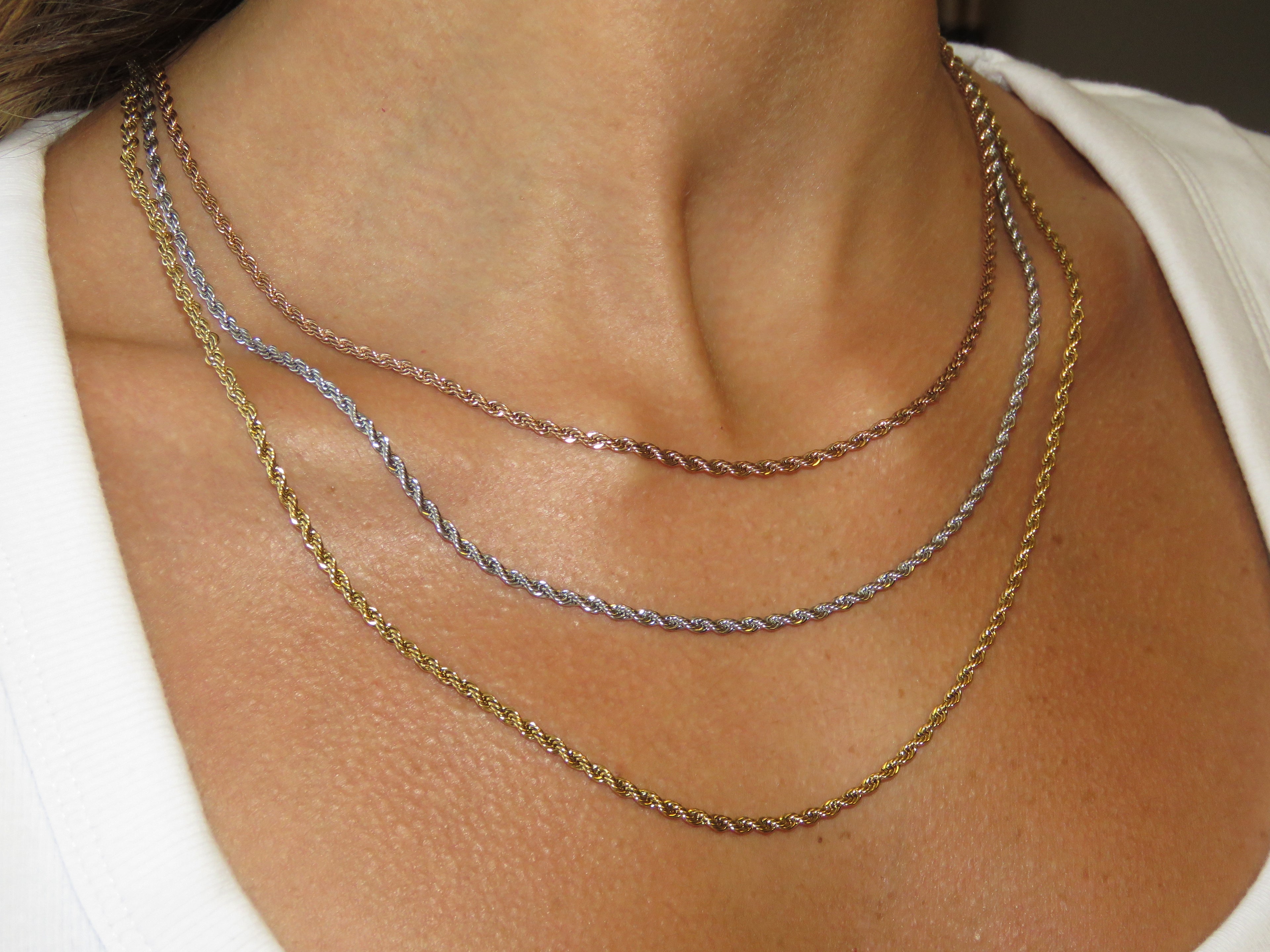 Rope Chain Necklace Trio