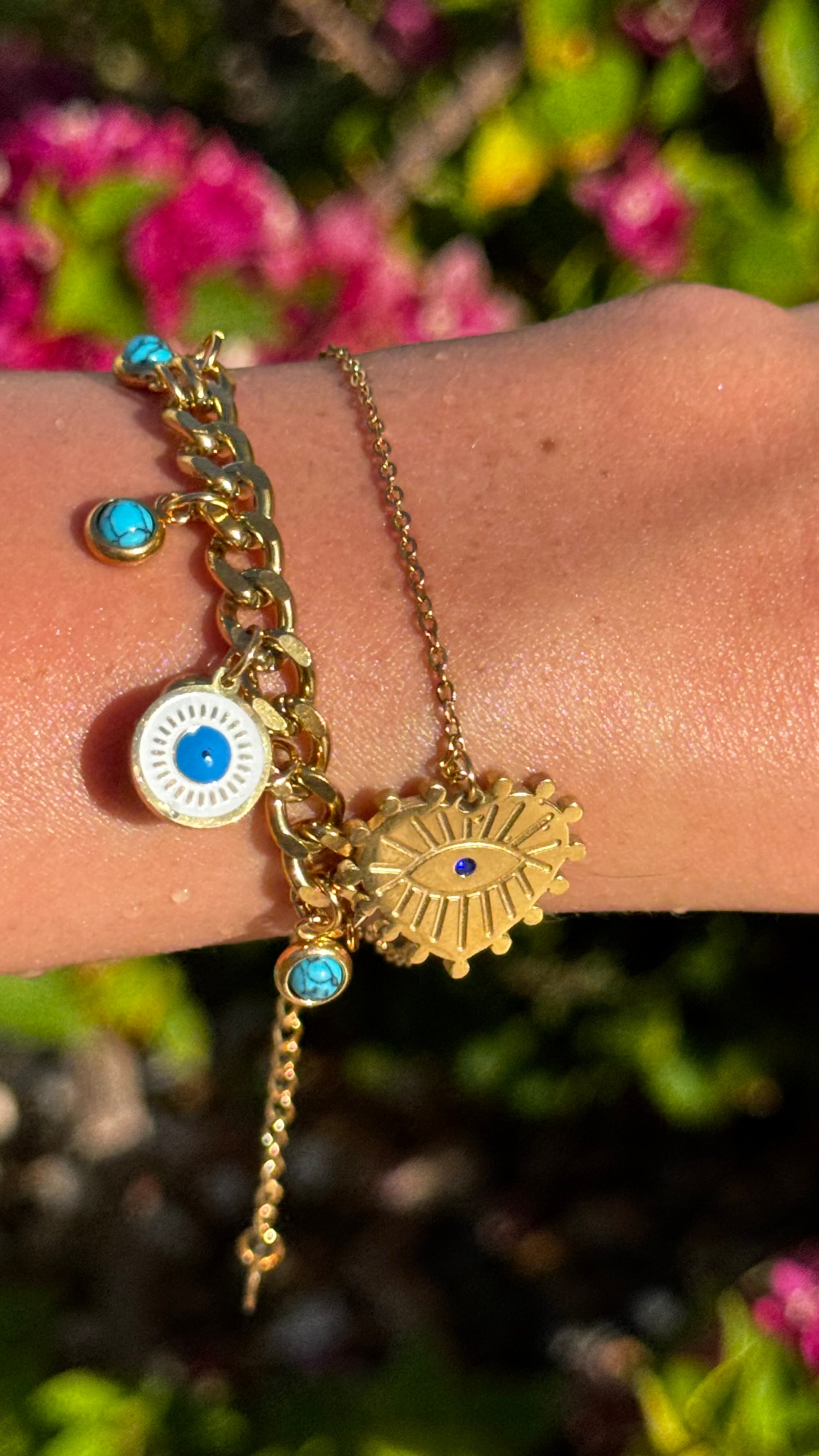 Blue Evil Eye Double Bracelet