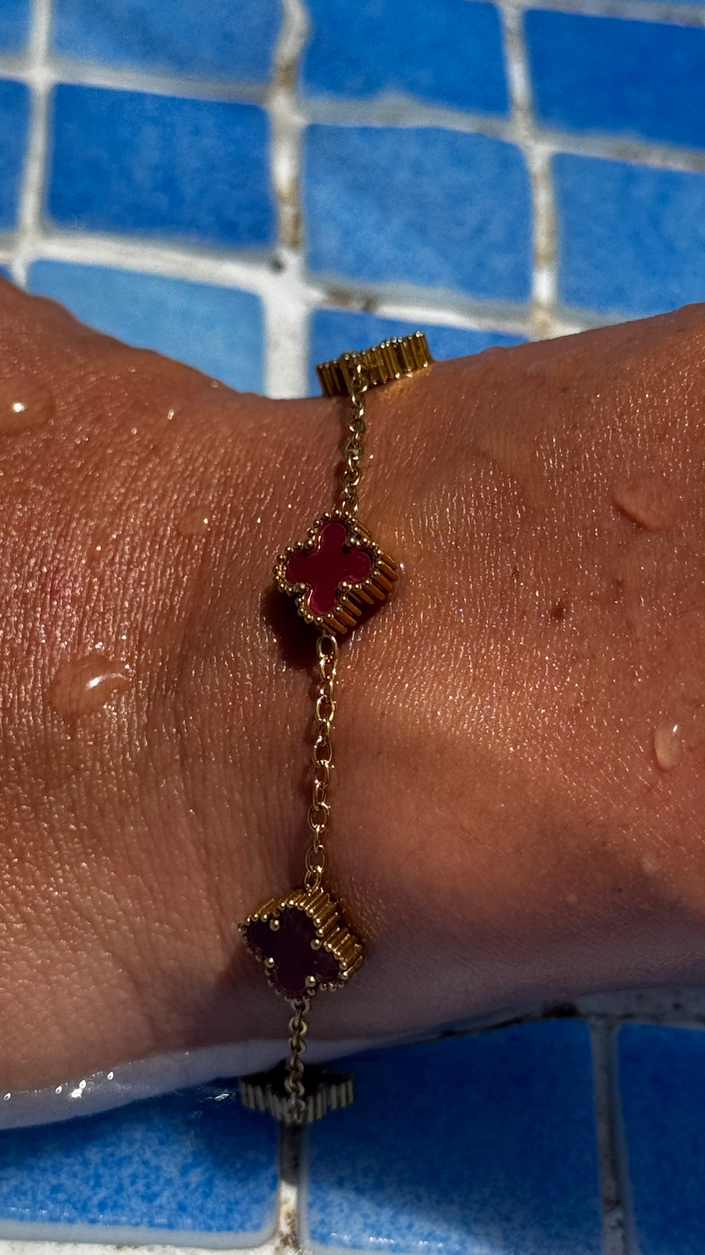 Red Mini Clover Bracelet