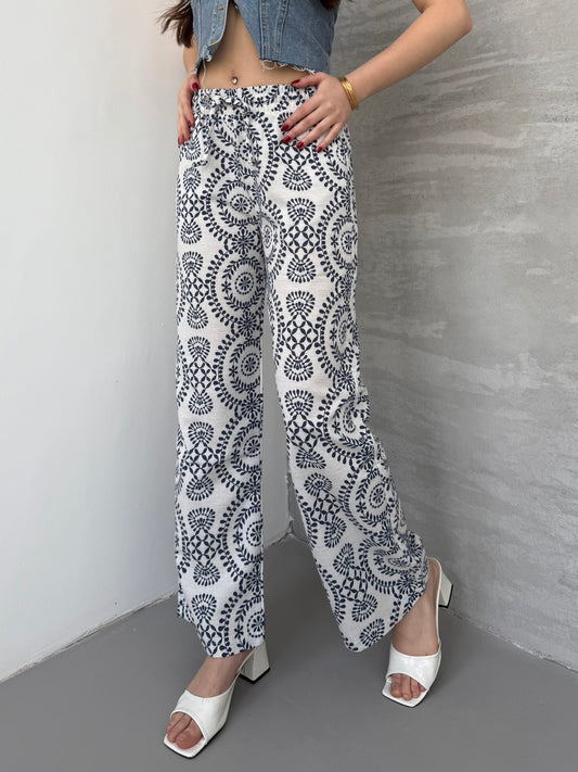 Patterned Linen Pants